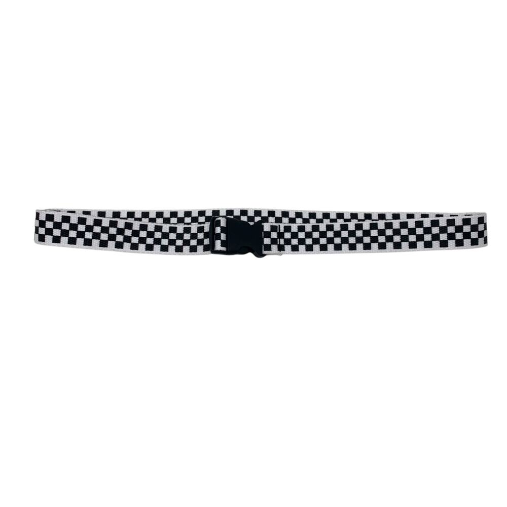 Black And White Checkered Adjustable Buckle Belt (Max 50'')
